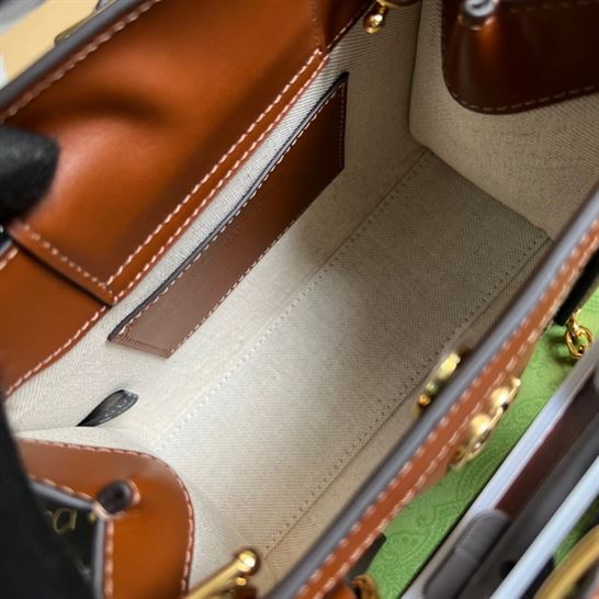 G*u*i diana mini tote bag camel and ebony gg canvas with crystals - gb174