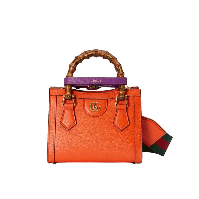 G*u*i diana mini tote bag orange leather - gb171