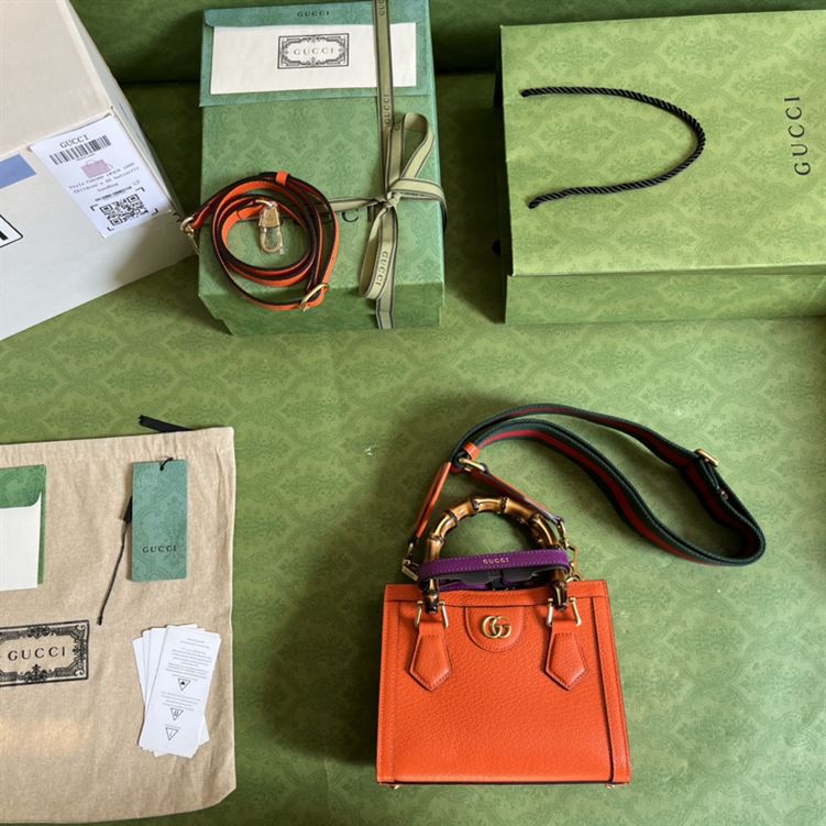 G*u*i diana mini tote bag orange leather - gb171