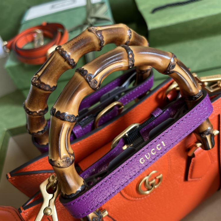 G*u*i diana mini tote bag orange leather - gb171