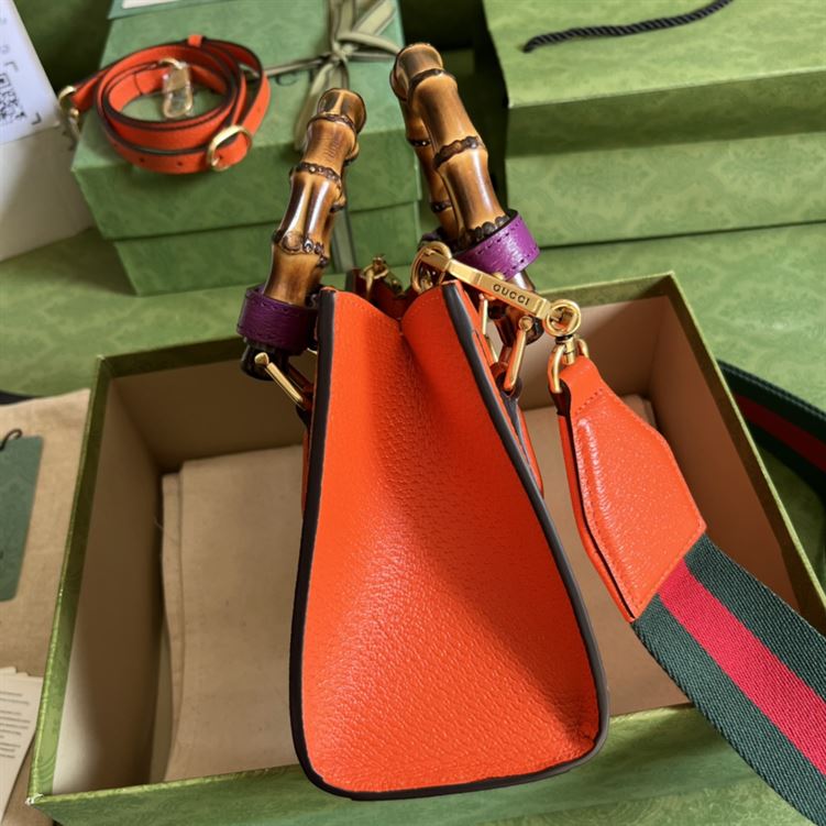 G*u*i diana mini tote bag orange leather - gb171