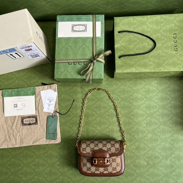 G*u*i horsebit 1955 gg mini bag camel ebony canvas with crystals - gb136