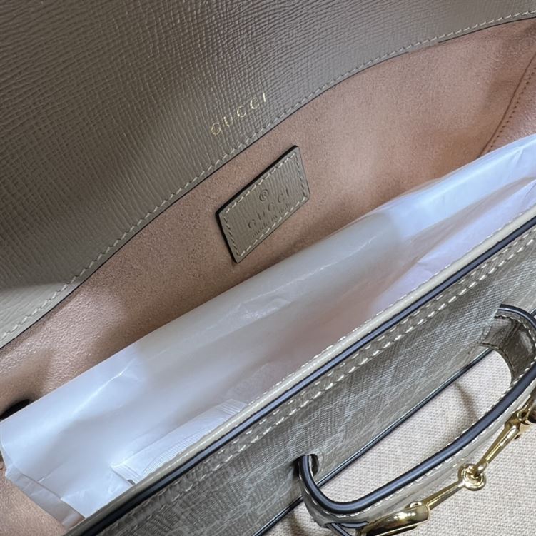 G*u*i horsebit 1955 shoulder bag beige white gg supreme canvas - gb126