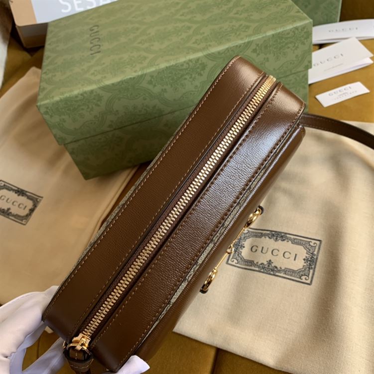 G*u*i horsebit 1955 small shoulder bag beige/ebony gg supreme canvas - gb110