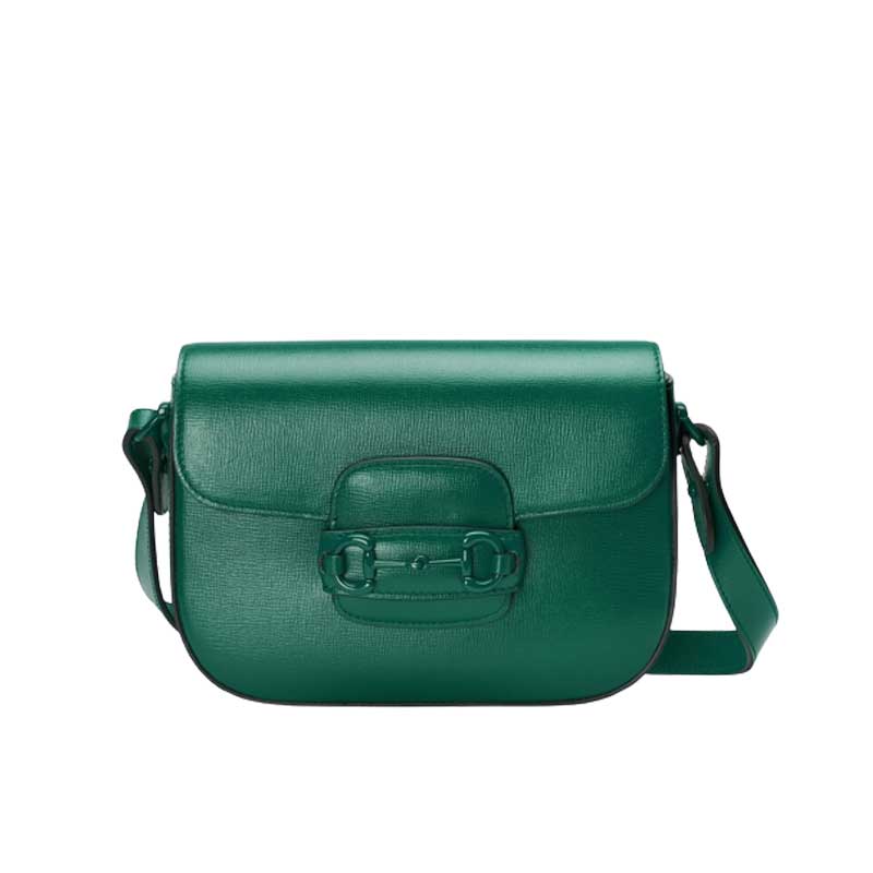 G*u*i horsebit 1955 small shoulder bag green leather - gb128