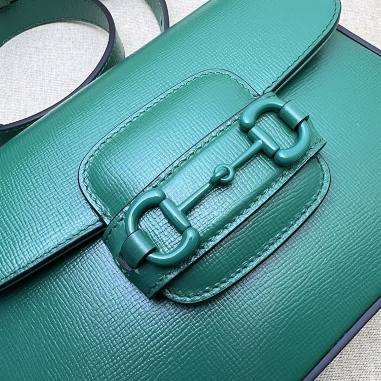 G*u*i horsebit 1955 small shoulder bag green leather - gb128