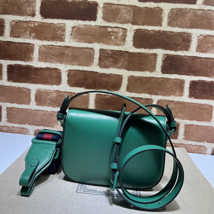G*u*i horsebit 1955 small shoulder bag green leather - gb128