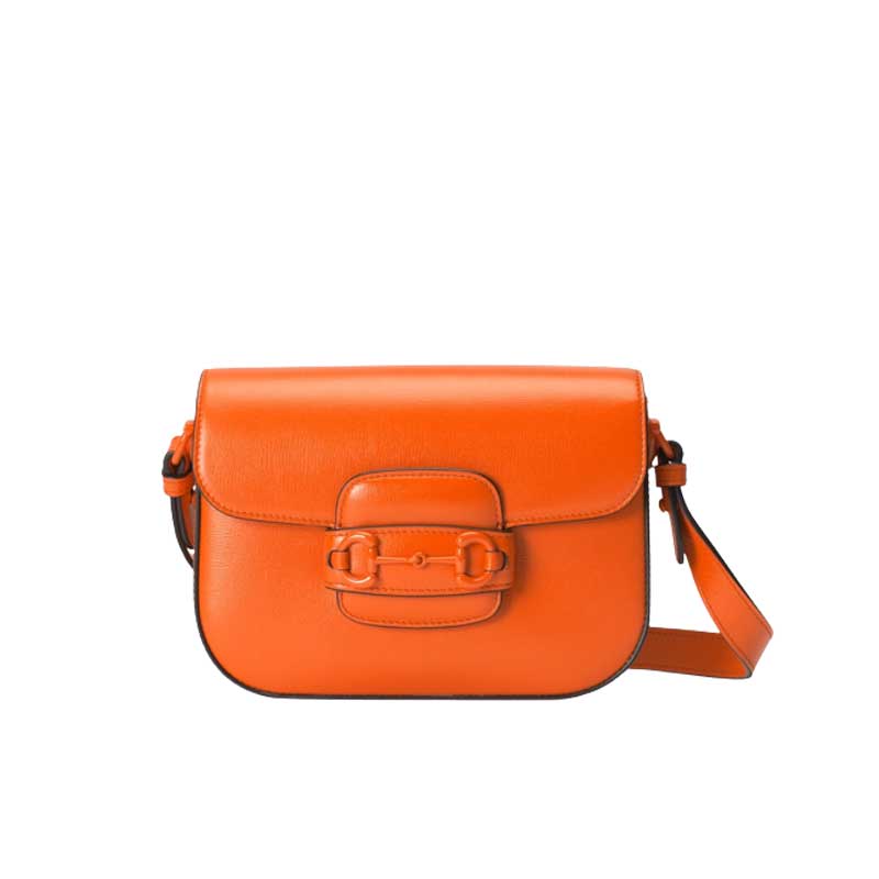 G*u*i horsebit 1955 small shoulder bag orange leather - gb127