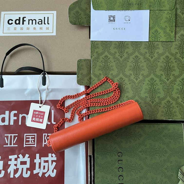 G*u*i horsebit 1955 wallet with chain orange leather - gb0143