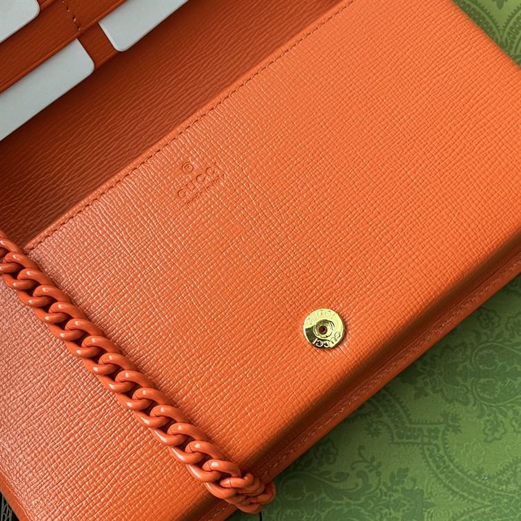 G*u*i horsebit 1955 wallet with chain orange leather - gb0143