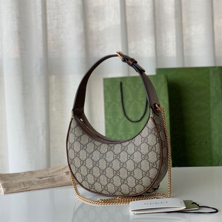 Half-moon-shaped mini bag with Interlocking G Beige and ebony  - GB116