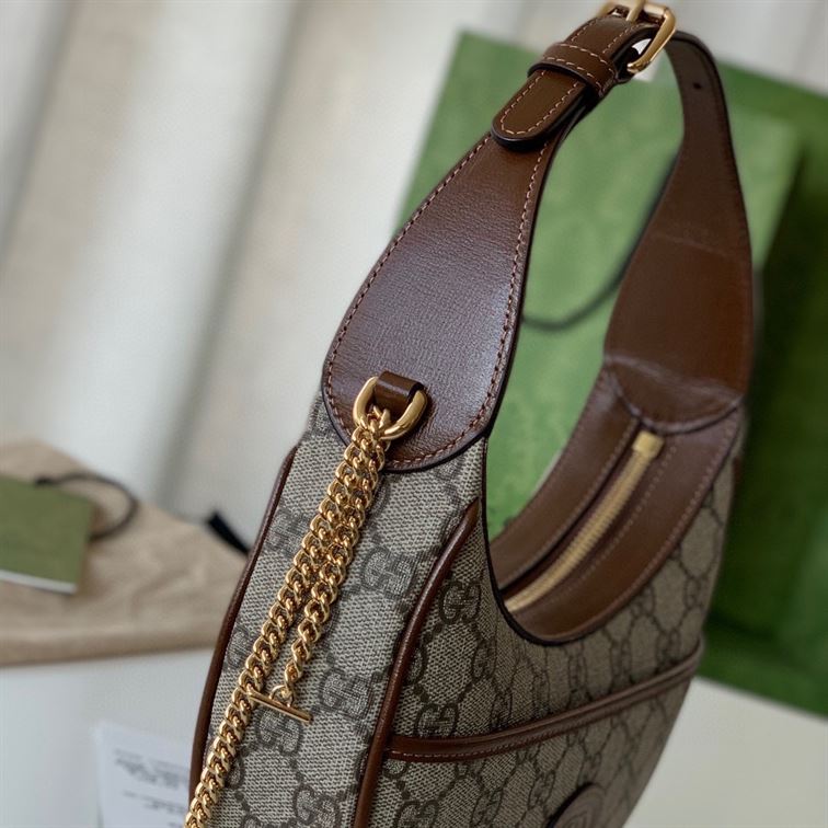 Half-moon-shaped mini bag with Interlocking G Beige and ebony  - GB116