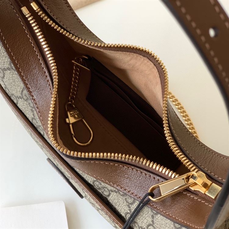 Half-moon-shaped mini bag with Interlocking G Beige and ebony  - GB116