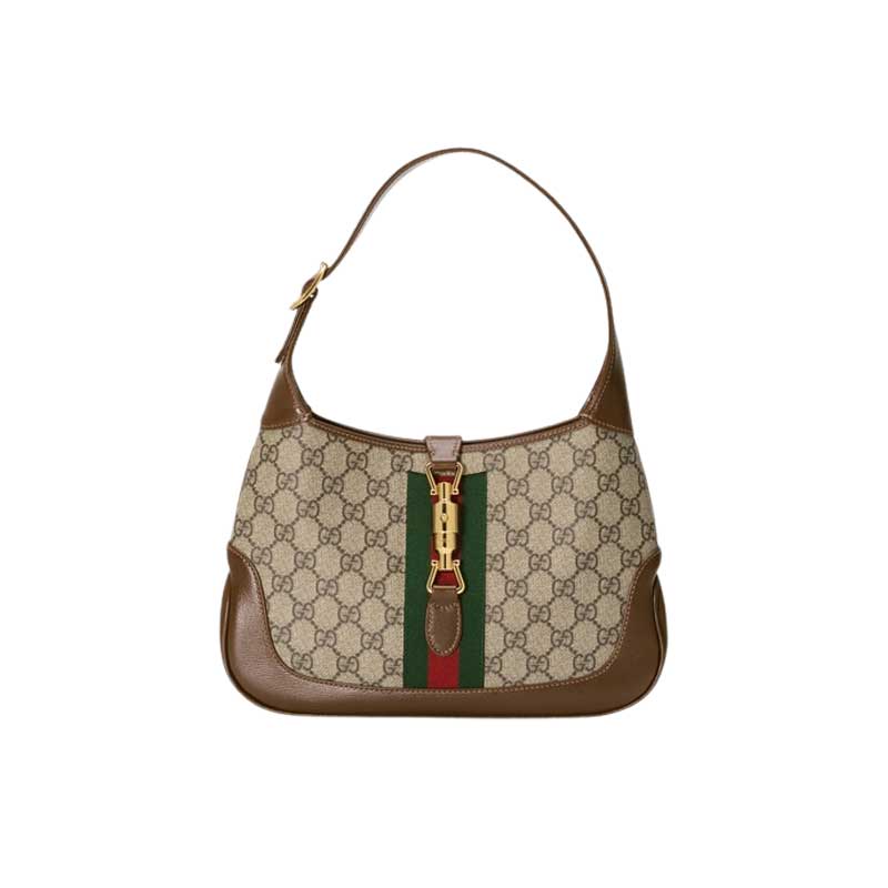 Jackie 1961 small shoulder bag Beige/ebony canvas - GB117