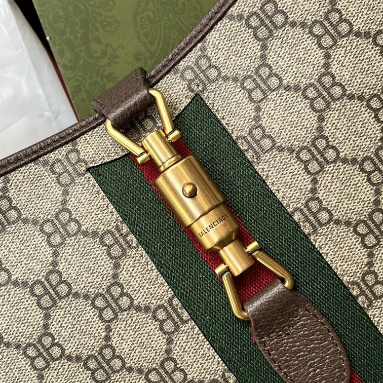 Jackie 1961 small shoulder bag Beige/ebony canvas - GB117