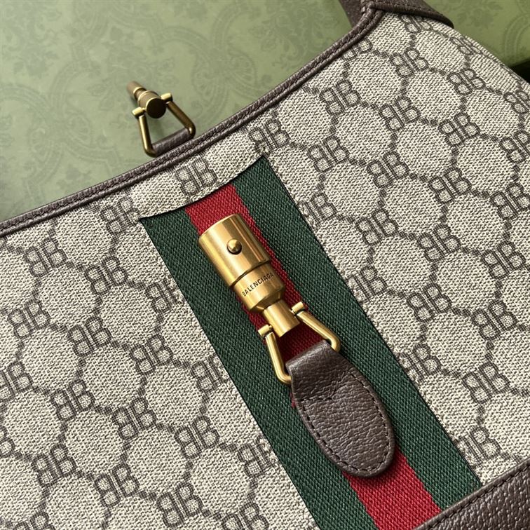 Jackie 1961 small shoulder bag Beige/ebony canvas - GB117