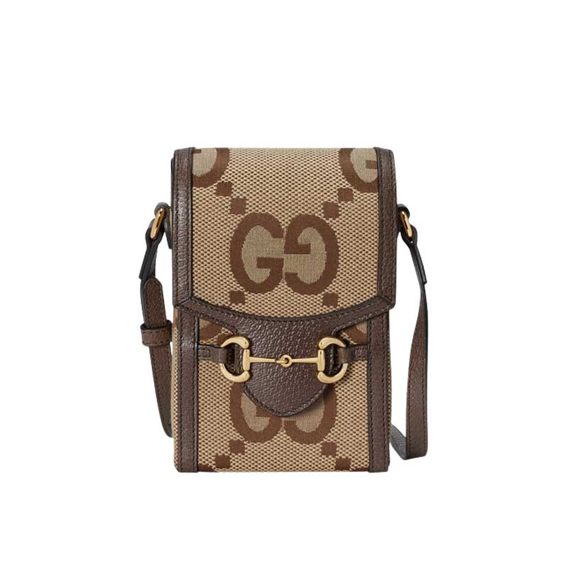 Jumbo GG mini bag Camel and ebony jumbo GG canvas - GB107