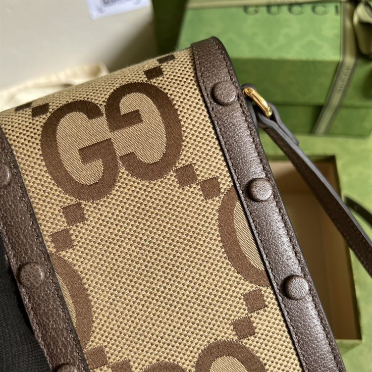 Jumbo GG mini bag Camel and ebony jumbo GG canvas - GB107