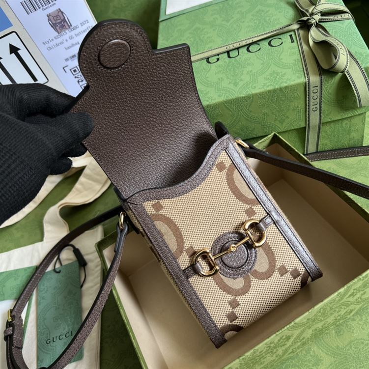 Jumbo GG mini bag Camel and ebony jumbo GG canvas - GB107