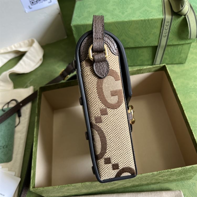 Jumbo GG mini bag Camel and ebony jumbo GG canvas - GB107