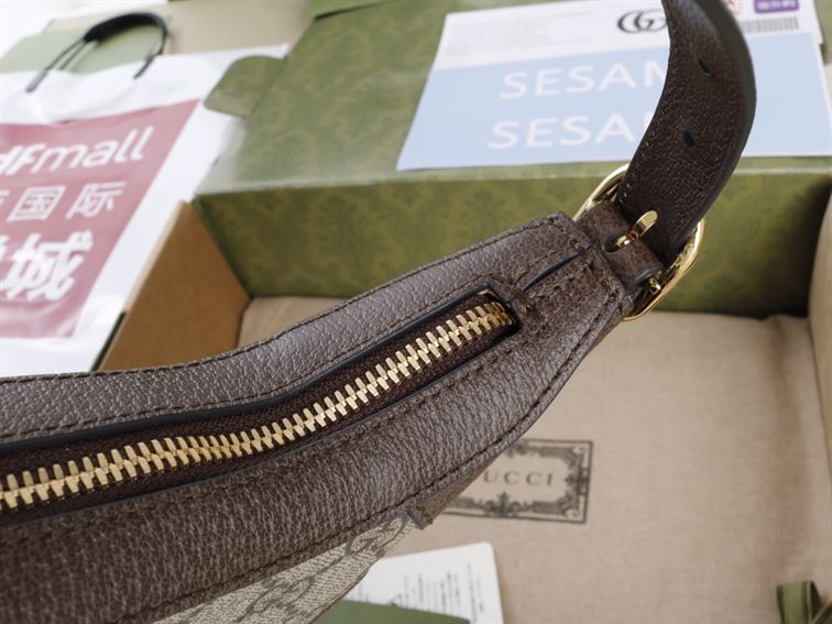 Ophidia GG mini bag with brown leather trim - GB130