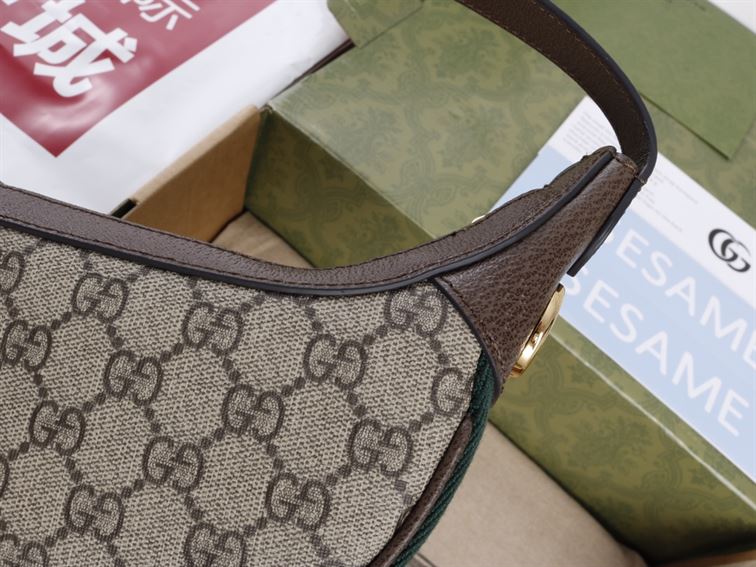 Ophidia GG mini bag with brown leather trim - GB130