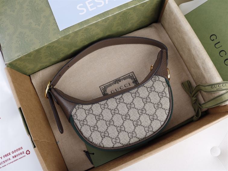 Ophidia GG mini bag with brown leather trim - GB130