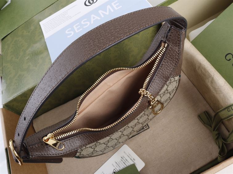 Ophidia GG mini bag with brown leather trim - GB130