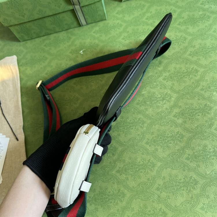 Ophidia heart utility belt black leather red Web - GB133