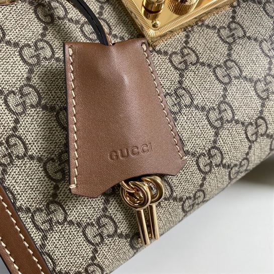 Padlock small GG shoulder bag brown leather detail - GB123
