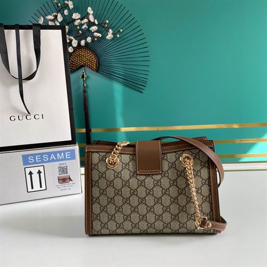Padlock small GG shoulder bag brown leather detail - GB123