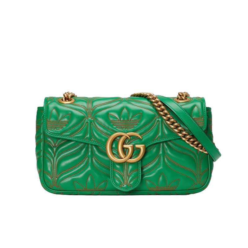 adidas x Gucci GG Marmont small shoulder bag Green and orange leather - GB094