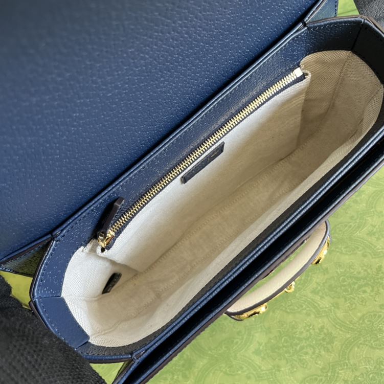 adidas x G*u*i G*u*i horsebit 1955 small bag dark blue and red leather - gb105