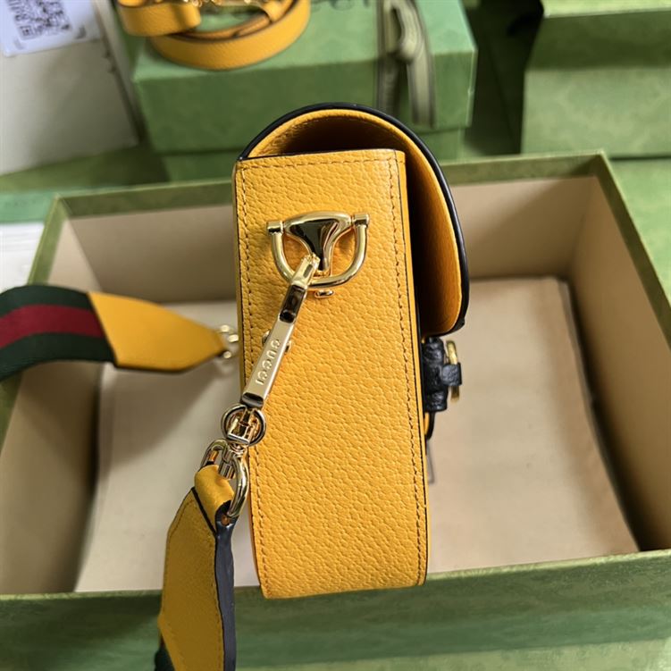adidas x Gucci Horsebit 1955 mini bag Yellow and black leather - GB108