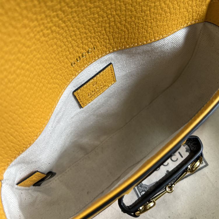 adidas x Gucci Horsebit 1955 mini bag Yellow and black leather - GB108