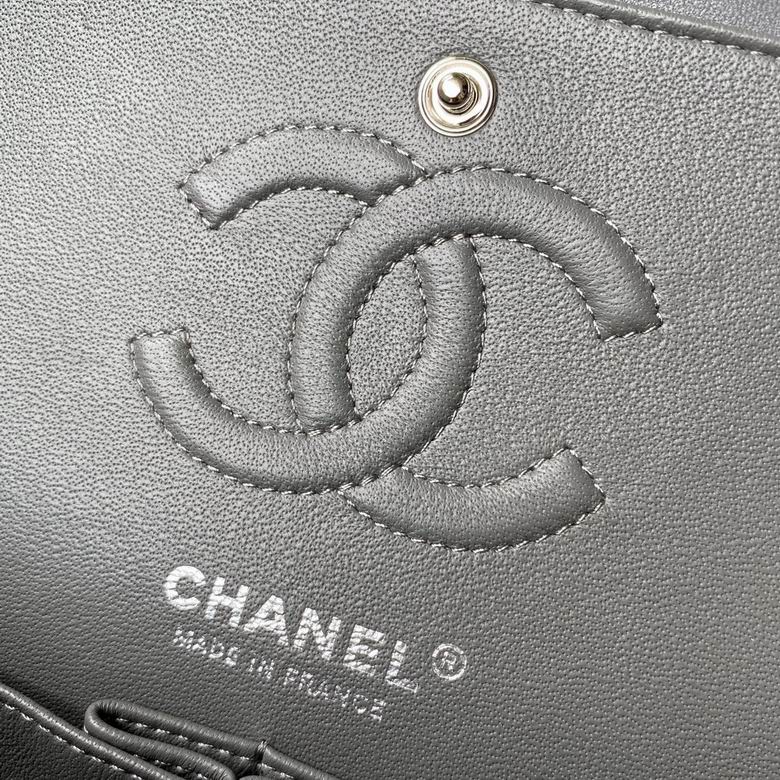Chanel Lambskin Quilted Small Double Flap Grey - CB029