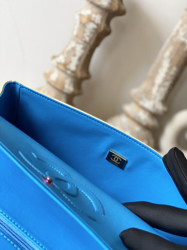 Chanel Medium Classic Handbag Yellow Lambskin Rainbow- CB032