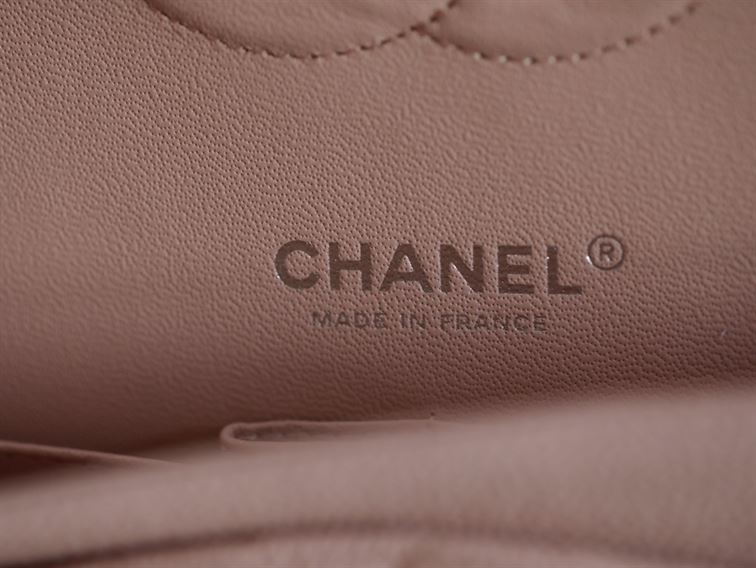 Classic Medium Double Flap Rose Clair Quilted Caviar silver hardware - CB040