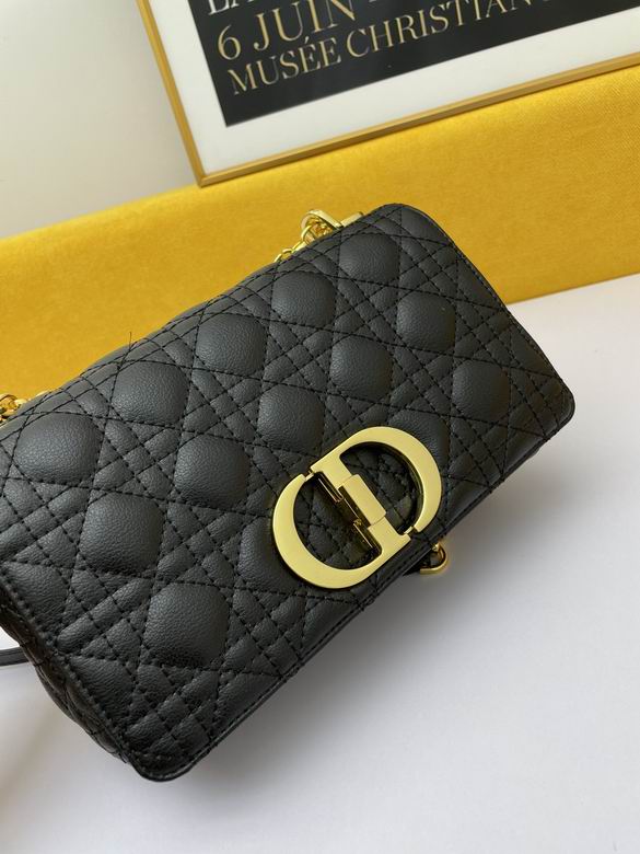 Medium Dior Caro Bag Black Supple Cannage Calfskin - DB068
