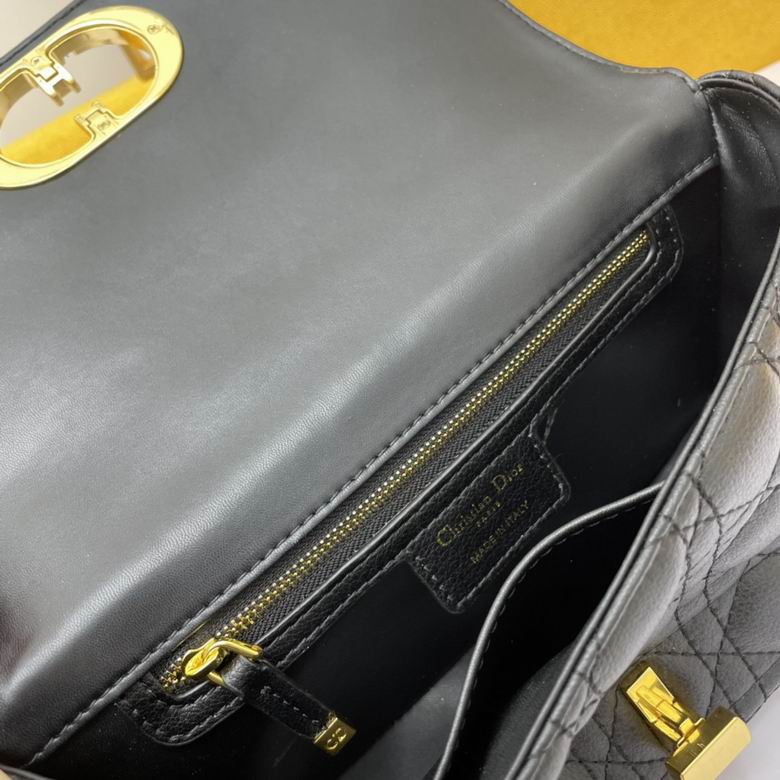 Medium Dior Caro Bag Black Supple Cannage Calfskin - DB068