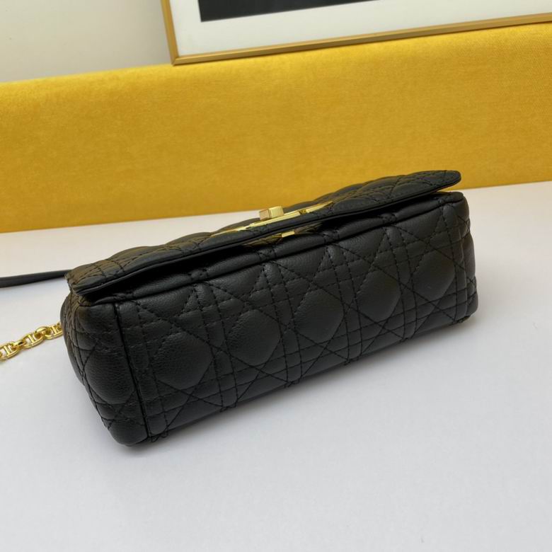 Medium Dior Caro Bag Black Supple Cannage Calfskin - DB068
