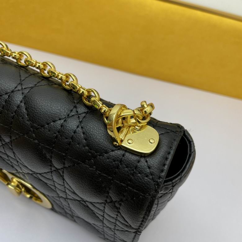 Medium Dior Caro Bag Black Supple Cannage Calfskin - DB068