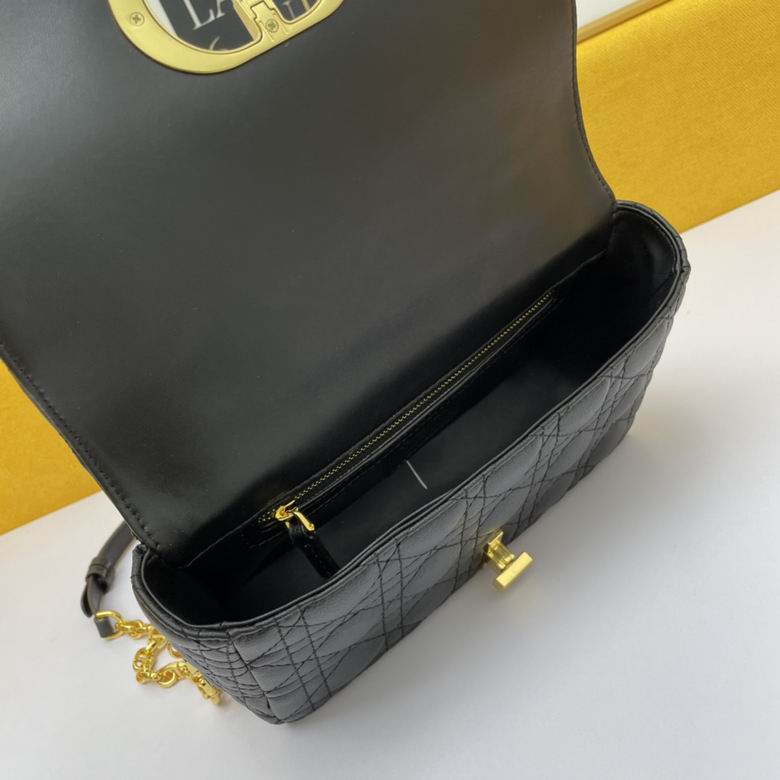Medium Dior Caro Bag Black Supple Cannage Calfskin - DB068