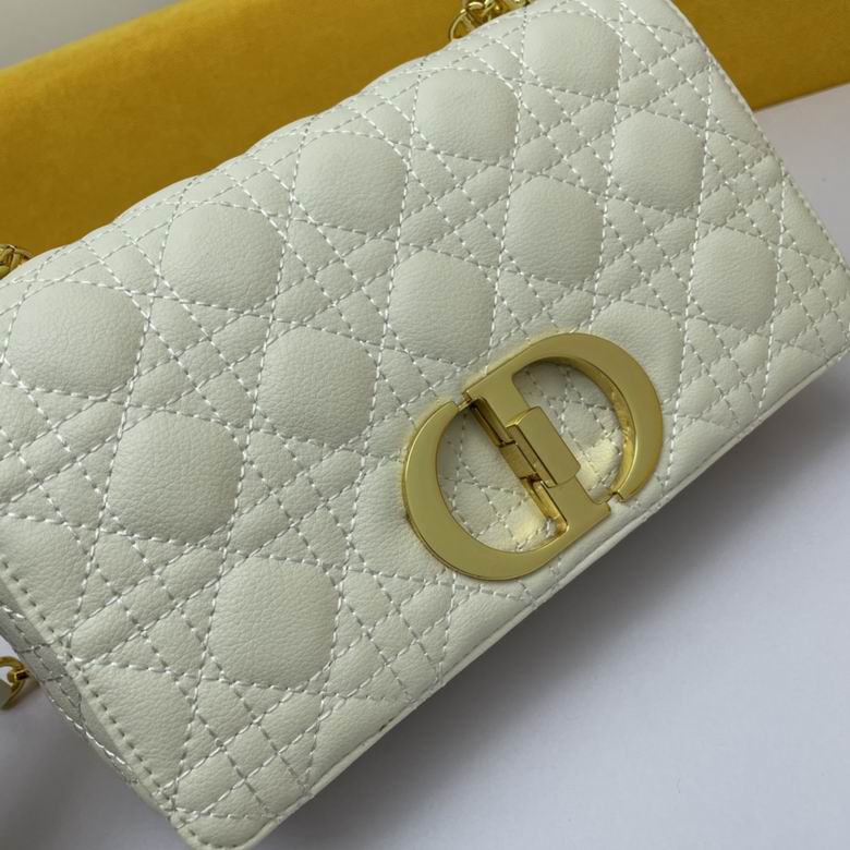 Medium Dior Caro Bag Ivory Supple Cannage Calfskin - DB069