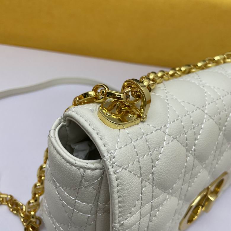 Medium Dior Caro Bag Ivory Supple Cannage Calfskin - DB069