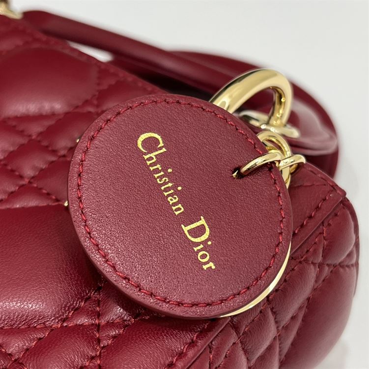 Mini Lady Dior Bag Cherry Red Cannage Lambskin - DB055