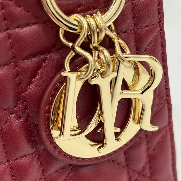 Mini Lady Dior Bag Cherry Red Cannage Lambskin - DB055