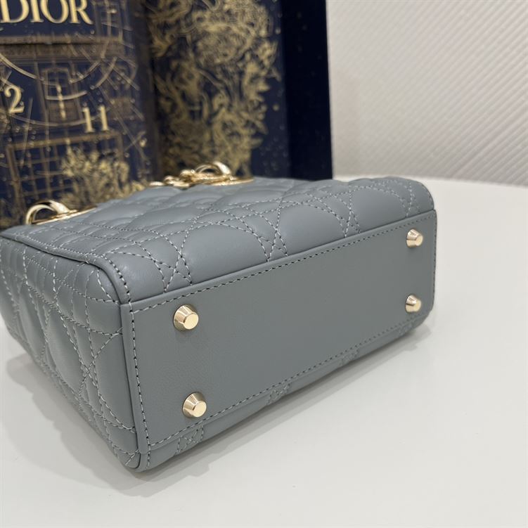 Mini Lady Dior Bag Cloud Blue Lambskin - DB053