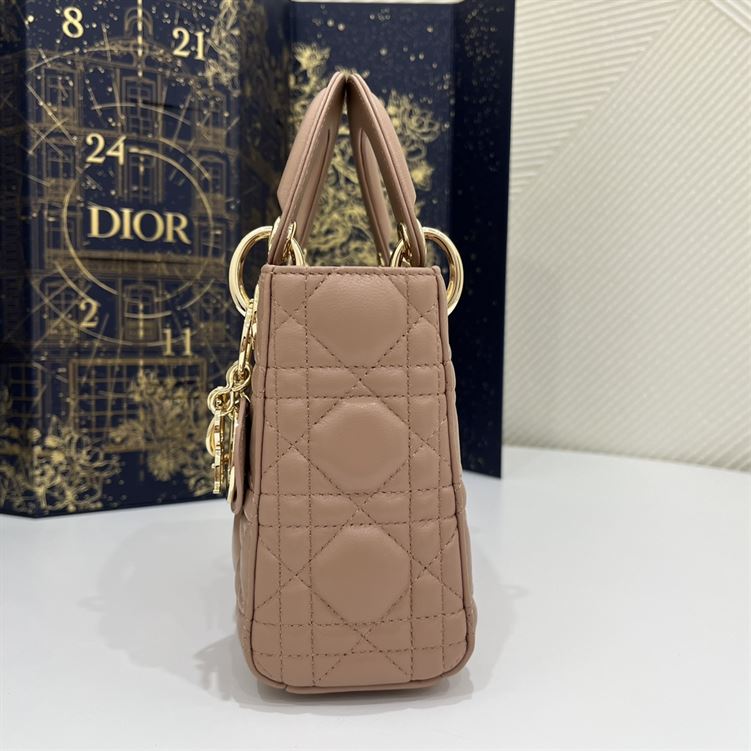 Mini Lady Dior Bag Heritage Pink Cannage Lambskin - DB052