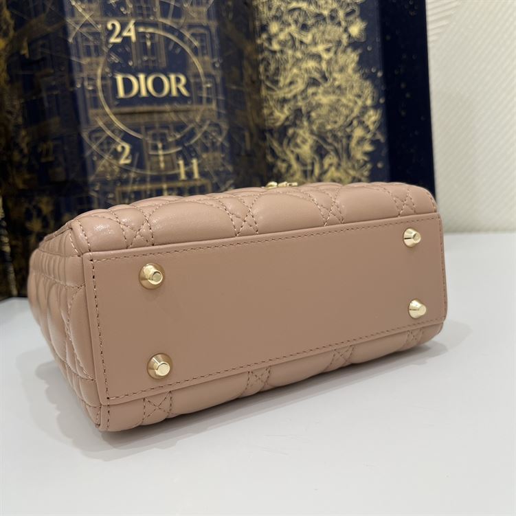 Mini Lady Dior Bag Heritage Pink Cannage Lambskin - DB052